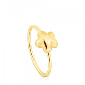 Anillos TOUS Flower ring Balloon Mujer Dorados Flores | 9542ZUSAH