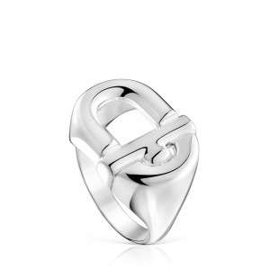 Anillos TOUS Manifesto Man Signet ring in Mujer Plateados | 9163AUZPC