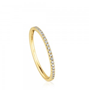 Anillos TOUS Small half eternity ring in with diamonds Les Classiques Mujer Dorados | 6598HUXBR