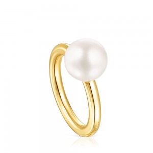 Anillos TOUS Vermeil Gloss Pearl Mujer Plateados | 7302GTZCR