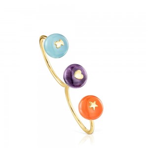 Anillos TOUS gemstones double Open ring Balloon Mujer Dorados | 9753TYERU