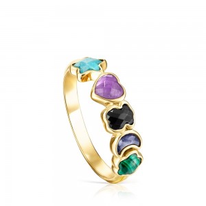 Anillos TOUS in Vermeil with five multicolor Gemstones motifs Glory Mujer Plateados Multicolor | 8324AMOHX