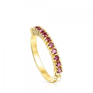 Anillos TOUS vermeil Directo Half wedding rhodolites Mujer Plateados | 2756WZNTO