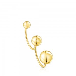 Anillos TOUS vermeil Plump Double open ring Mujer Plateados | 1475BHKCD