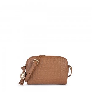 Bolsa de Mano TOUS Brown Cuero Sherton Crossbody Bags Mujer Marrom | 3205XLVOU