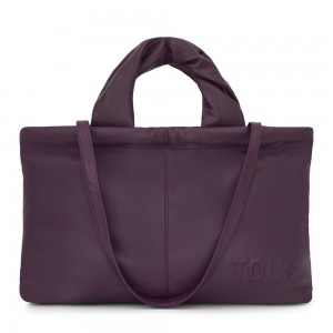 Bolsa de Mano TOUS Dolsa Shopping bag Mujer Vino | 8372QHUKV