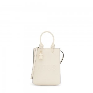 Bolsa de Mano TOUS La Rue New Pop Minibag Mujer Beige | 9834MFOHD