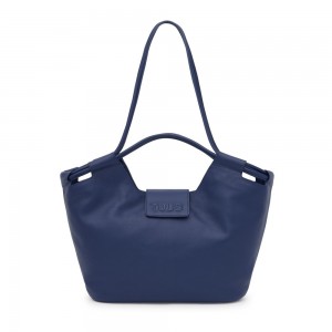 Bolsa de Mano TOUS Large Tote bag Sun Mujer Azul Marino Azules | 3894GUBNT