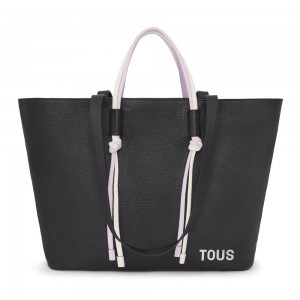 Bolsa de Mano TOUS Large leather Tote bag Lynn Mujer Negros | 3704YJSNK