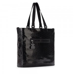 Bolsa de Mano TOUS Lindsay Shopping bag Mujer Negros | 0861NXRDK