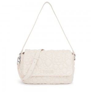 Bolsa de Mano TOUS Medium Crossbody Bags Bold Mujer Beige | 2754TKQNC