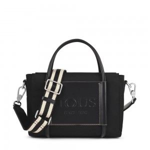 Bolsa de Mano TOUS Medium Empire Soft City bag Mujer Negros | 7931OLUWZ