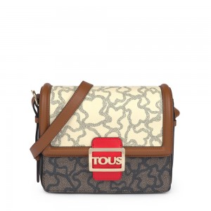 Bolsa de Mano TOUS Medium Kaos Icon Multi - Shoulder Bags Mujer Multicolor Beige Rojos | 6859QKXMZ