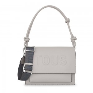 Bolsa de Mano TOUS Medium La Rue New Audree Crossbody Bags Mujer Grises | 2761SKEBI