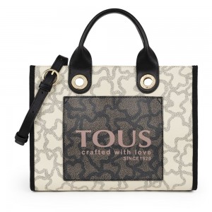 Bolsa de Mano TOUS Medium multi-Amaya Kaos Icon Shopping bag Mujer Multicolor Beige | 0275UXVGR