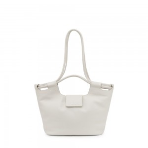 Bolsa de Mano TOUS Medium white Tote bag Sun Mujer Blancos | 4165ORUCF