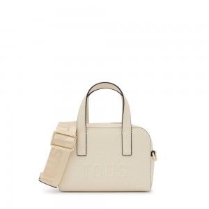 Bolsa de Mano TOUS Small Bowling bag La Rue New Mujer Beige | 1528HOPBM