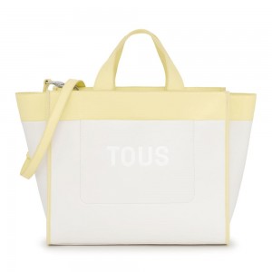 Bolsa de Mano TOUS Tote bag Maya Mujer Beige Amarillos | 0371OPDYQ