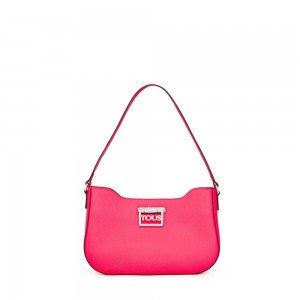 Bolsas Hombro TOUS Fluorescent leather Legacy Shoulder Bags Mujer Fluorescentes Rosas | 3590NABPR