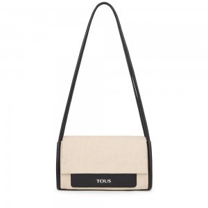 Bolsas Hombro TOUS Medium Empire Algodon Mujer Beige | 1235LMRFK