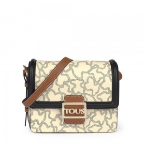 Bolsas Hombro TOUS Medium Kaos Icon Multi - Shoulder Bags Mujer Multicolor Beige Negros | 6310UORVW