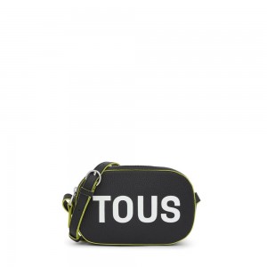 Bolsas Hombro TOUS leather Logo Lynn Mujer Negros | 2390YRNCS