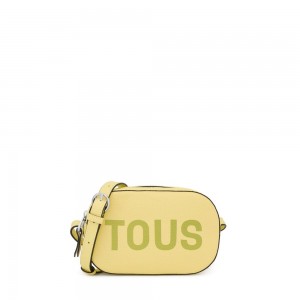 Bolsas Hombro TOUS leather Logo Lynn Mujer Amarillos | 9214ZMGEP