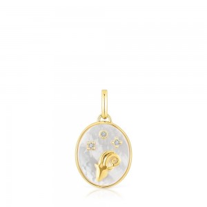 Colgantes TOUS Aries in vermeil with mother-of-pearl topazes Horoscope Mujer Plateados | 8726XPBYZ