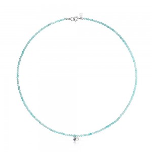 Colgantes TOUS Camille Necklace with amazonite Mujer Plateados | 0649MOIBX