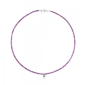 Colgantes TOUS Camille Necklace with amethyst Mujer Plateados | 5046BZKXF