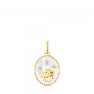 Colgantes TOUS Leo in vermeil with mother-of-pearl topazes Horoscope Mujer Plateados | 6794GWJBQ