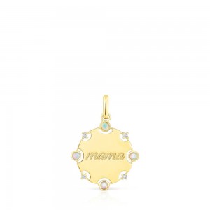 Colgantes TOUS Mama medallion with diamonds opal Mujer Dorados | 2430OCMTD