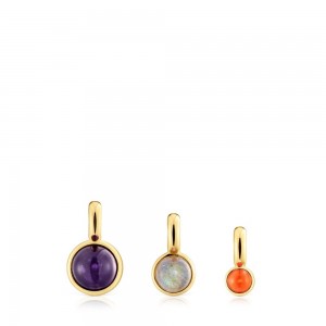 Colgantes TOUS Set of three vermeil Plump with gemstones Mujer Plateados | 8615SGQCA