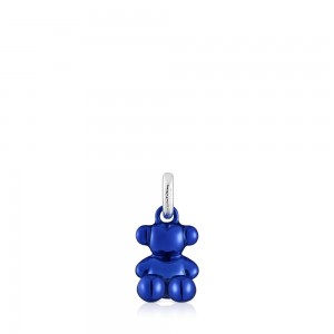 Colgantes TOUS Small Bold Bear steel bear Mujer Azul Marino Azules Grises | 8075RTFLZ