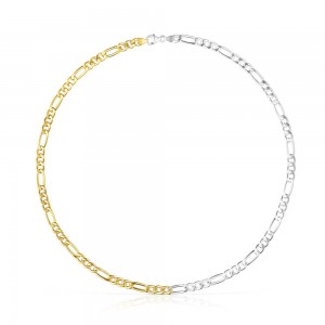 Colgantes TOUS Two-tone Basics Necklace Mujer Plateados | 7693FEJVP