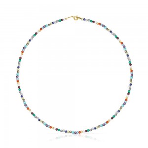 Colgantes TOUS Vermeil Good Vibes Choker with Gemstones Mujer Plateados | 5189OXEQV