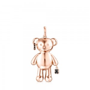 Colgantes TOUS Vermeil Teddy Bear punk with Spinels Mujer Rosas Plateados | 4081YPUZX