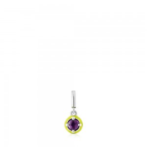 Colgantes TOUS Vibrant Colors with amethyst lime enamel Mujer Plateados | 5243AFNZQ