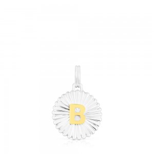 Colgantes TOUS vermeil Alphabet letter B medallion Mujer Plateados | 5792WERZK