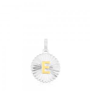 Colgantes TOUS vermeil Alphabet letter E medallion Mujer Plateados | 9765HZJLD