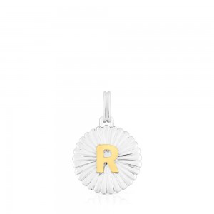 Colgantes TOUS vermeil Alphabet letter R medallion Mujer Plateados | 1032UYOFM