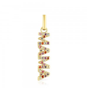 Colgantes TOUS vermeil Crossword Mama Mama with gemstones Mujer Plateados | 7384DSGOI