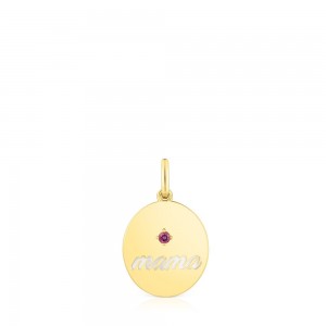 Colgantes TOUS vermeil Mama Reversible medallion with mother-of-pearl rhodolite Mama Mujer Plateados | 0379EBZJI