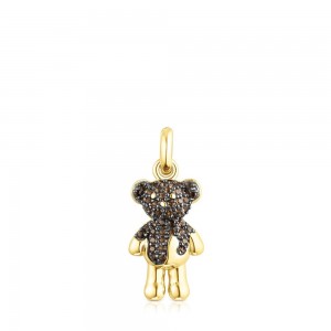 Colgantes TOUS vermeil Teddy Bear Splash with smoky quartz Mujer Plateados | 8972RHDGU