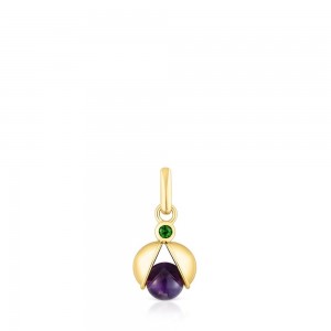 Colgantes TOUS vermeil Virtual Garden with amethyst chrome diopside Mujer Plateados | 9265XAYMF