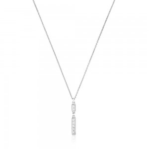 Collares TOUS Bear Row necklace with rectangular plate Mujer Plateados | 2094IDVAJ