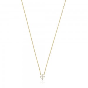 Collares TOUS Cross necklace with 0.08ct of diamonds Les Classiques Mujer Dorados | 5297EQLAD