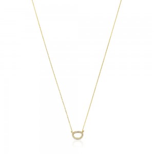 Collares TOUS Hav necklace in with circle of diamonds Mujer Dorados | 9437VIXBQ