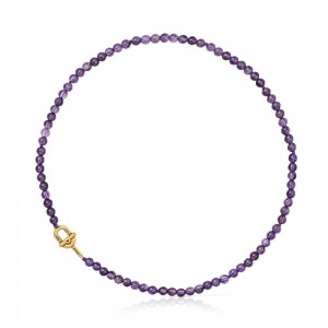 Collares TOUS Manifesto with 18kt plating over with amethyst Mujer Dorados Plateados | 1573EFRBT