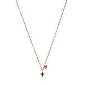 Collares TOUS Motif cross in Vermeil with Spinels Ruby Mujer Rosas Plateados | 1283XNVYS